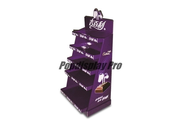 Purple Custom Cardboard POP Displays 3D Logo 5 Tier For Milk Chocolate