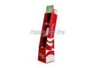 Recycled Floor Standing Display Units Red Stylish Cardboard Book Display Stand