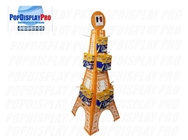 4 Side Card Display Stands Eiffel Tower Shaped 24 Hooks For BIC Stationery Pencils