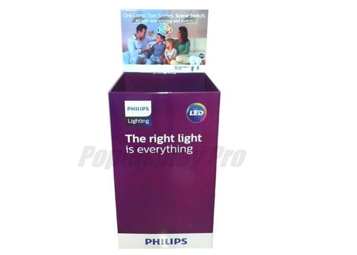 Household Led Light Simple Cardboard Dump Bins for Merchandising at Retail Stores Sample Available