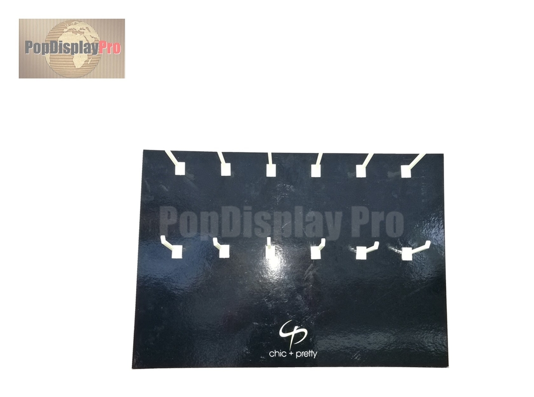 Shelf Ready Custom Cardboard Counter Displays 12 Hooks For Personal Care Nail Art System