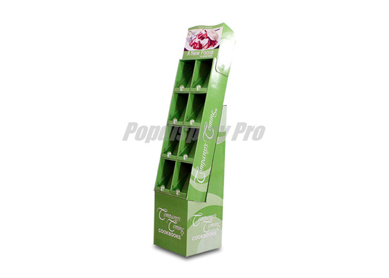 8 Pockets Recyclable Cardboard Floor Display Stands Beautiful Easy Assembly