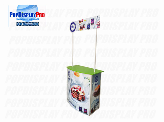 Fruit Strawberry Jam Food Table Display Stand With Metal Tube Frame Top Banner