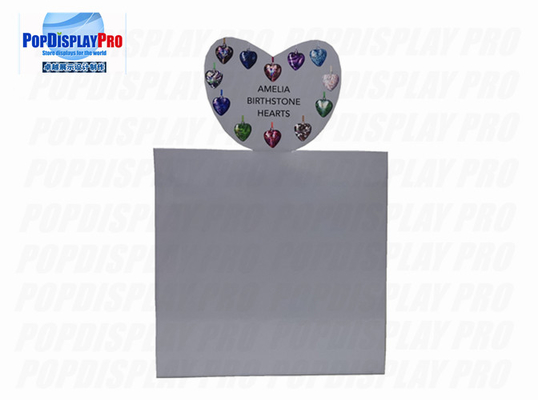 Birthday Gifts Cardboard Counter Display 3 Tiers Promoting For Birthstone Hearts