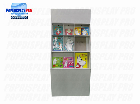 Single Wall Cardboard Power Wing Display Visual Merchandising Moomin Books With 8 Pockets