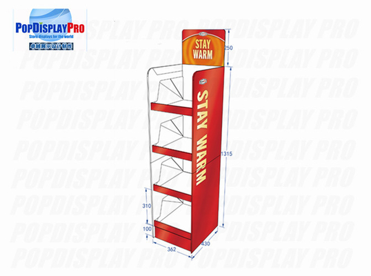 Merchandising Cardboard Floor Displays Grocery Store For Stay Warm Blankets