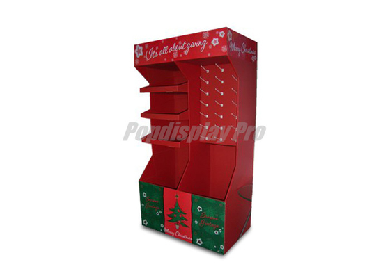 Cardboard Half Size Pallet Display Stands Red Cardboard Greeting Card Display Stand