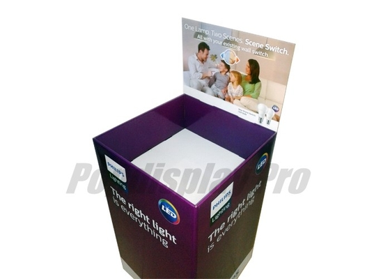 Household Led Light Simple Cardboard Dump Bins for Merchandising at Retail Stores Sample Available