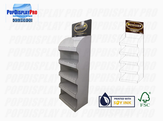 Temporary Retail Cardboard POS Display Floor Standing Chocolates Store Shelf