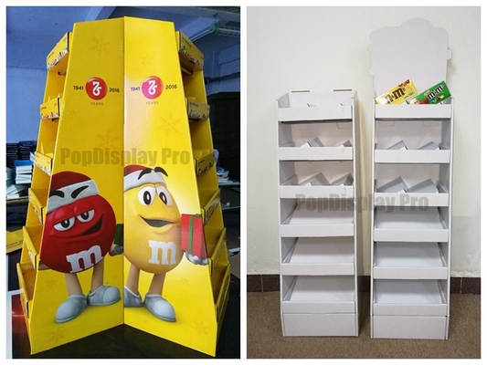 Floor Display Shelf  POS for MM's Chocolate Cardboard Made with Client's Logo