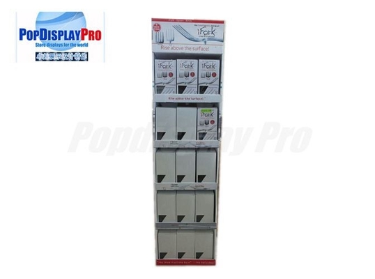 Corrugated Card 5 Shelf Paper Display Stand Retail POS Displays for iFork Tablewares