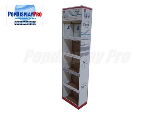Corrugated Card 5 Shelf Paper Display Stand Retail POS Displays for iFork Tablewares