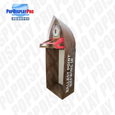 Visual Merchandising Custom Cardboard Shelf Display PVC Clear Window For Beverage Drinks