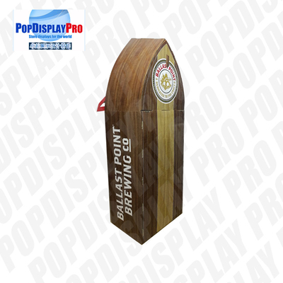 Visual Merchandising Custom Cardboard Shelf Display PVC Clear Window For Beverage Drinks