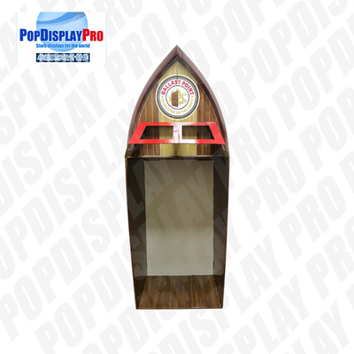 Visual Merchandising Custom Cardboard Shelf Display PVC Clear Window For Beverage Drinks