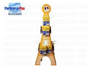 4 Side Card Display Stands Eiffel Tower Shaped 24 Hooks For BIC Stationery Pencils