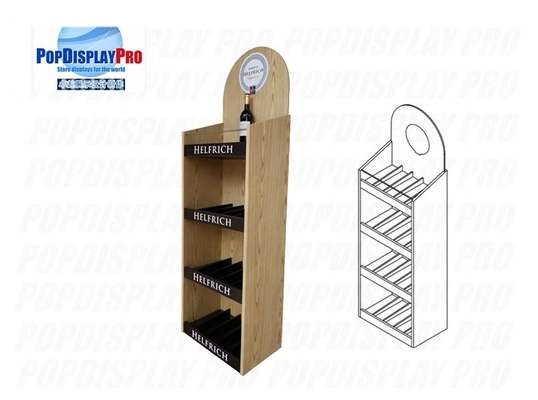 FSDU Shelving Red Wine Wood/MDF Permanent Merchandising Display Stand Heavyduty Holding Capacity