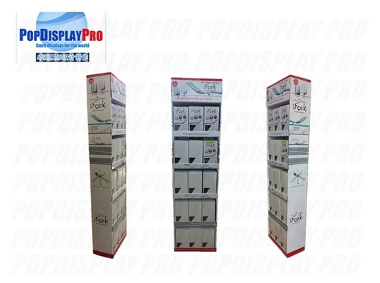 Corrugated Card 5 Shelf Paper Display Stand Retail POS Displays for iFork Tablewares
