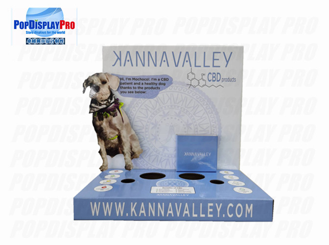 Visual Impactful Dog Pet Desktop Cardboard Counter Display Easy To Assemble