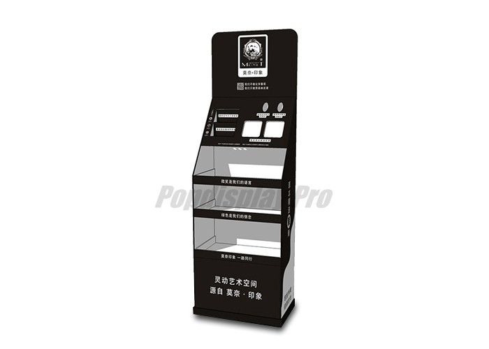 Heavy Duty Cardboard POS Display Stands Decorative Black Eco Friendly