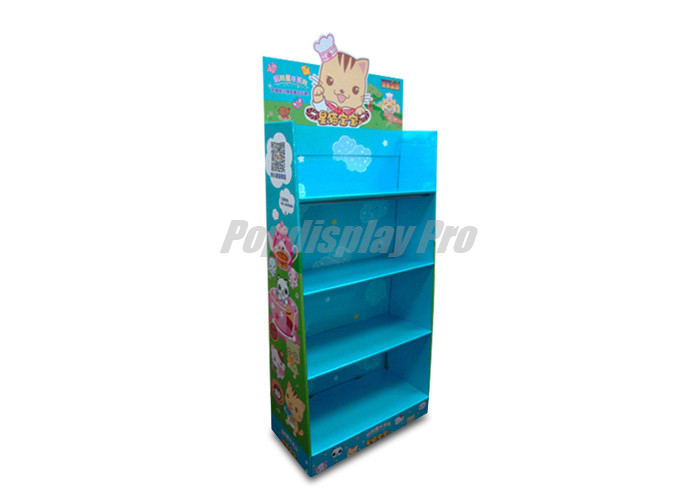 Full Color Printed Cardboard Pop Up Displays 4 Tier With Supportive Tubes