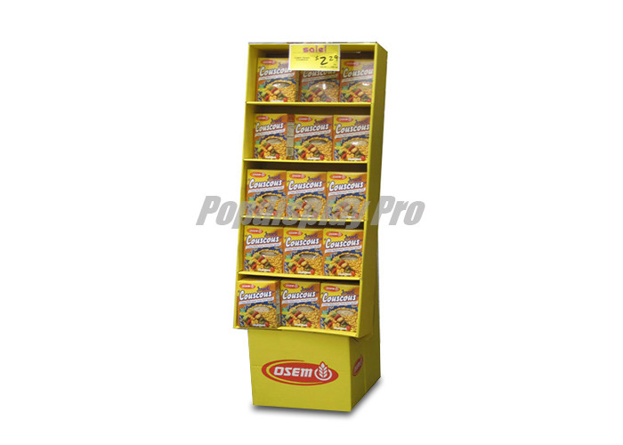 Eco Friendly Paper 5 Shelves Side Wing Display Free Standing Easy Assembly