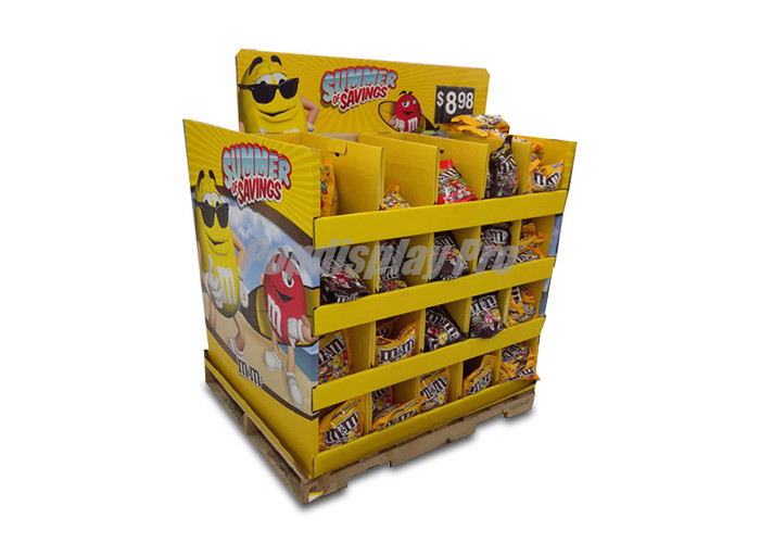 Cardboard Pallet Chocolate Point Of Sale Display Two Way 100x800x1320 mm