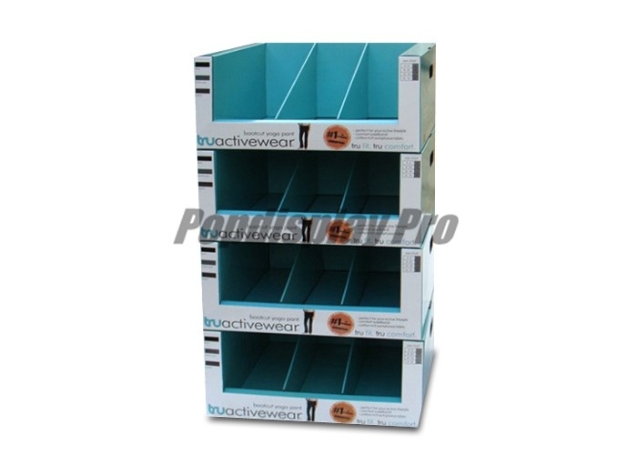 Structural Recycling Cardboard Pallet Display , 4 Stacked Tray Quarter Pallet Display