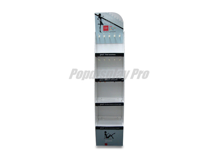 4 Shelf Cardboard Pop Point Of Purchase Displays 10 Hooks Simple Structure