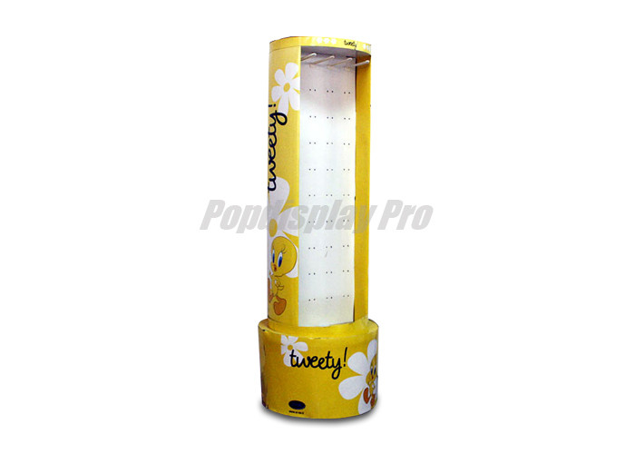 Rigid Recyclable Cardboard Merchandising Displays Round Base With 40 Hooks