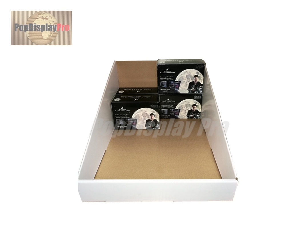 Plain Table Top Paper PDQ Tray Display Simple Structure For Motor Cycle Accessories
